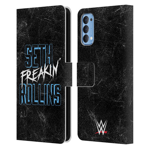 WWE Seth Rollins Logotype Leather Book Wallet Case Cover For OPPO Reno 4 5G