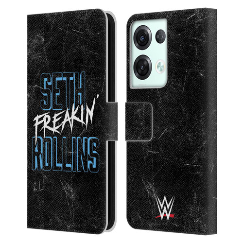 WWE Seth Rollins Logotype Leather Book Wallet Case Cover For OPPO Reno8 Pro
