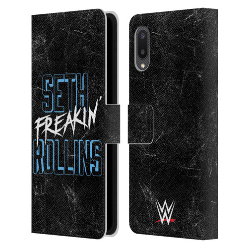 WWE Seth Rollins Logotype Leather Book Wallet Case Cover For Samsung Galaxy A02/M02 (2021)
