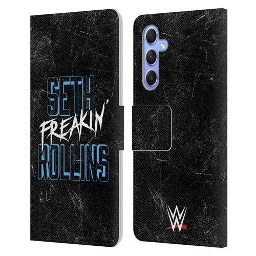 WWE Seth Rollins Logotype Leather Book Wallet Case Cover For Samsung Galaxy A34 5G