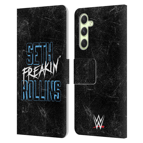 WWE Seth Rollins Logotype Leather Book Wallet Case Cover For Samsung Galaxy A54 5G