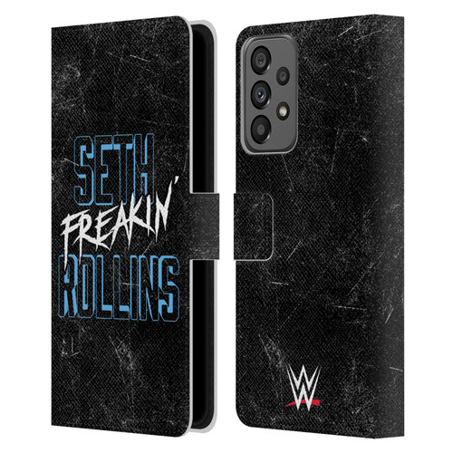 WWE Seth Rollins Logotype Leather Book Wallet Case Cover For Samsung Galaxy A73 5G (2022)