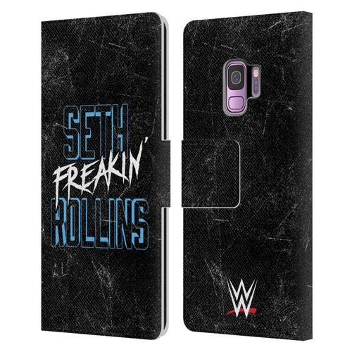 WWE Seth Rollins Logotype Leather Book Wallet Case Cover For Samsung Galaxy S9