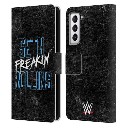 WWE Seth Rollins Logotype Leather Book Wallet Case Cover For Samsung Galaxy S21 5G