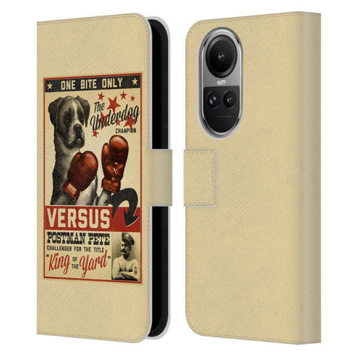 Lantern Press Dog Collection Versus Leather Book Wallet Case Cover For OPPO Reno10 5G / Reno10 Pro 5G