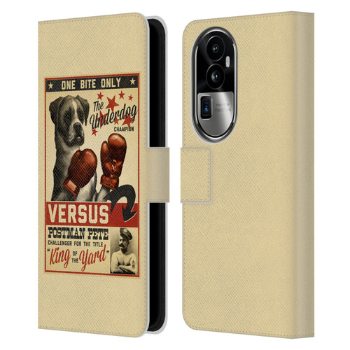 Lantern Press Dog Collection Versus Leather Book Wallet Case Cover For OPPO Reno10 Pro+