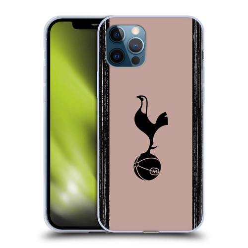 Tottenham Hotspur F.C. 2023/24 Badge Black And Taupe Soft Gel Case for Apple iPhone 12 / iPhone 12 Pro