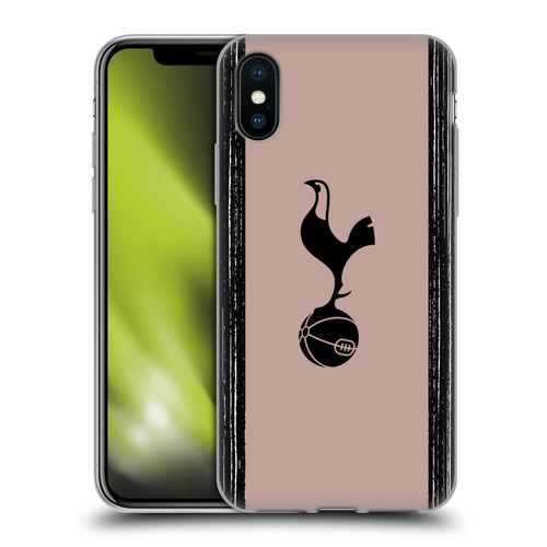 Tottenham Hotspur F.C. 2023/24 Badge Black And Taupe Soft Gel Case for Apple iPhone X / iPhone XS