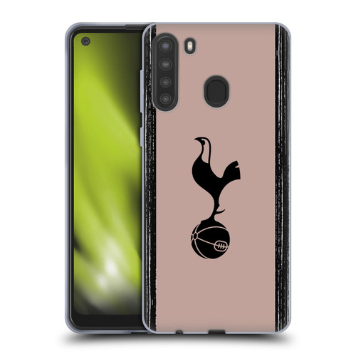 Tottenham Hotspur F.C. 2023/24 Badge Black And Taupe Soft Gel Case for Samsung Galaxy A21 (2020)