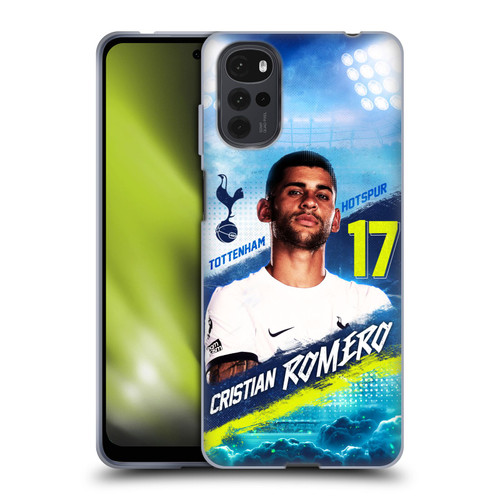 Tottenham Hotspur F.C. 2023/24 First Team Cristian Romero Soft Gel Case for Motorola Moto G22