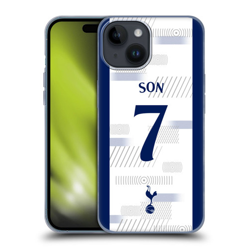 Tottenham Hotspur F.C. 2023/24 Players Son Heung-Min Soft Gel Case for Apple iPhone 15