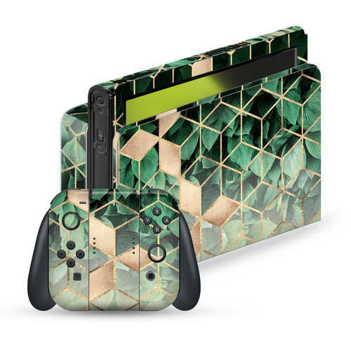 Elisabeth Fredriksson Art Mix Leaves And Cubes Vinyl Sticker Skin Decal Cover for Nintendo Switch OLED