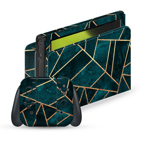 Elisabeth Fredriksson Art Mix Deep Teal Stone Vinyl Sticker Skin Decal Cover for Nintendo Switch OLED Bundle