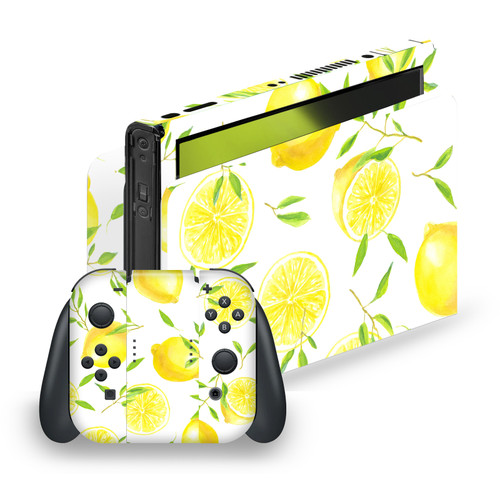 Katerina Kirilova Patterns Lemons Vinyl Sticker Skin Decal Cover for Nintendo Switch OLED Bundle