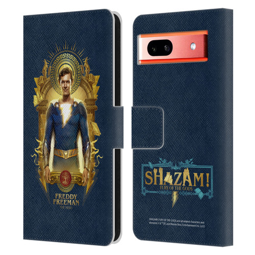 Shazam!: Fury Of The Gods Graphics Freddy Leather Book Wallet Case Cover For Google Pixel 7a