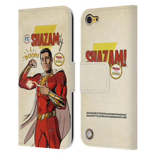 Shazam!: Fury Of The Gods Graphics Comic Leather Book Wallet Case Cover For Apple iPod Touch 5G 5th Gen