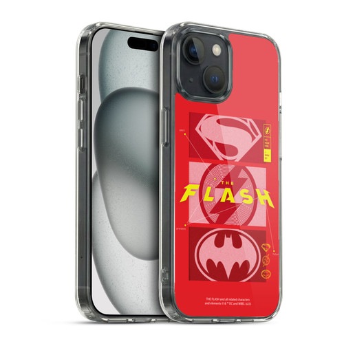 The Flash 2023 Graphics Superhero Logos Soft Gel Case for Apple iPhone 15