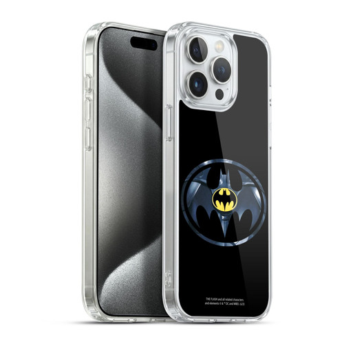 The Flash 2023 Graphics Black Batman Logo Soft Gel Case for Apple iPhone 15 Pro Max