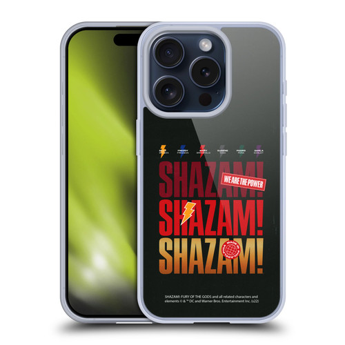 Shazam!: Fury Of The Gods Graphics Logo Soft Gel Case for Apple iPhone 15 Pro
