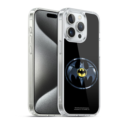 The Flash 2023 Graphics Black Batman Logo Soft Gel Case for Apple iPhone 15 Pro