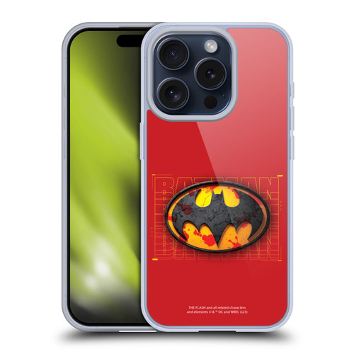 The Flash 2023 Graphics Batman Logo Soft Gel Case for Apple iPhone 15 Pro