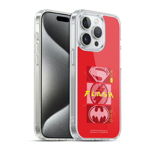 The Flash 2023 Graphics Superhero Logos Soft Gel Case for Apple iPhone 15 Pro