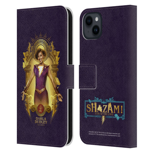 Shazam!: Fury Of The Gods Graphics Darla Leather Book Wallet Case Cover For Apple iPhone 15 Plus