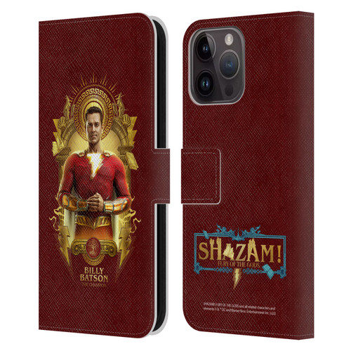 Shazam!: Fury Of The Gods Graphics Billy Leather Book Wallet Case Cover For Apple iPhone 15 Pro Max