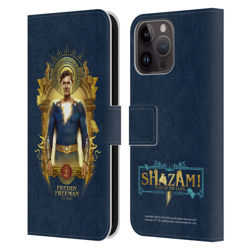 Shazam!: Fury Of The Gods Graphics Freddy Leather Book Wallet Case Cover For Apple iPhone 15 Pro Max