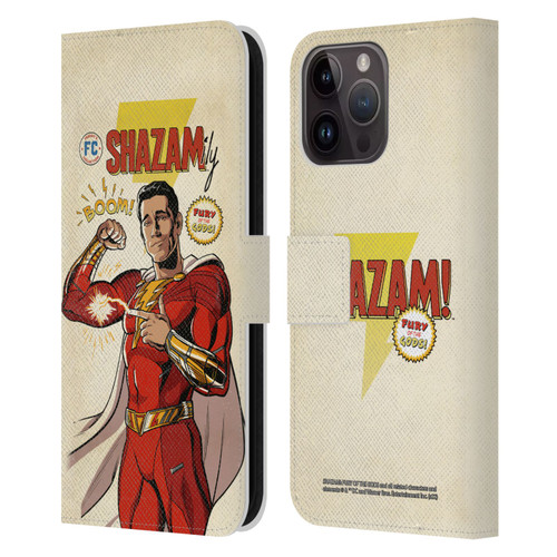 Shazam!: Fury Of The Gods Graphics Comic Leather Book Wallet Case Cover For Apple iPhone 15 Pro Max