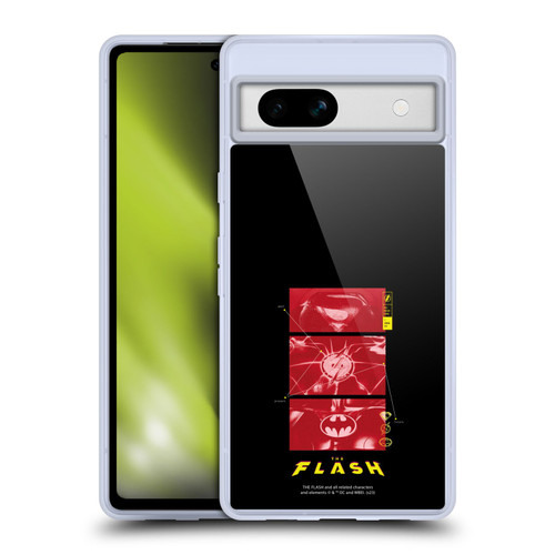 The Flash 2023 Graphics Suit Logos Soft Gel Case for Google Pixel 7a