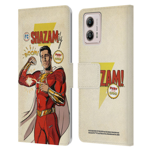 Shazam!: Fury Of The Gods Graphics Comic Leather Book Wallet Case Cover For Motorola Moto G53 5G
