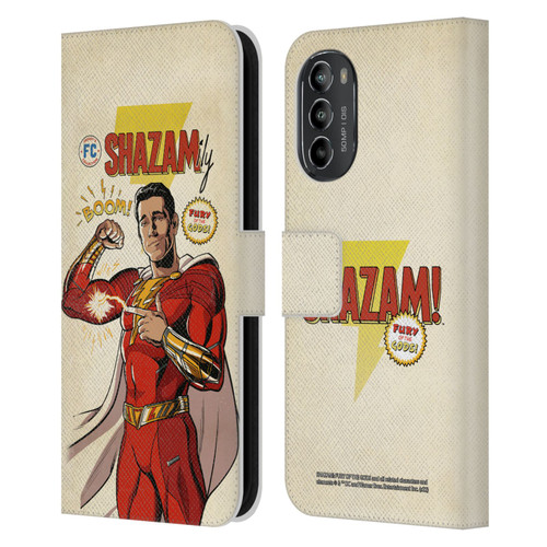 Shazam!: Fury Of The Gods Graphics Comic Leather Book Wallet Case Cover For Motorola Moto G82 5G