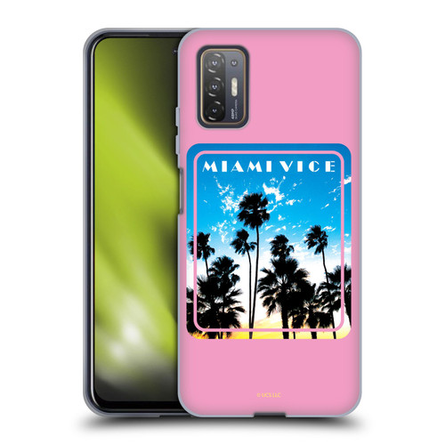 Miami Vice Art Miami Beach Palm Tree Soft Gel Case for HTC Desire 21 Pro 5G