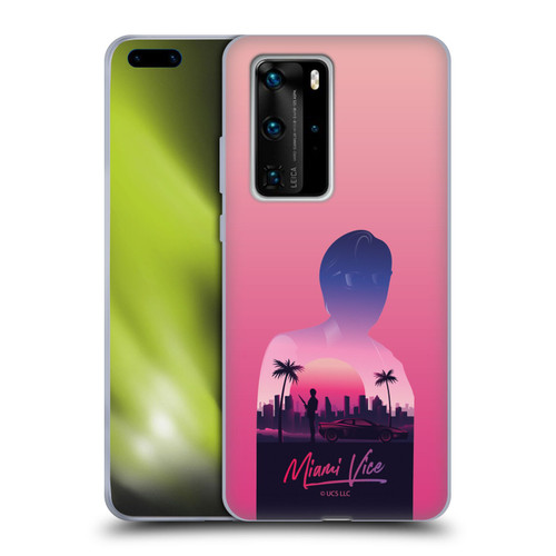 Miami Vice Art Sunset Soft Gel Case for Huawei P40 Pro / P40 Pro Plus 5G