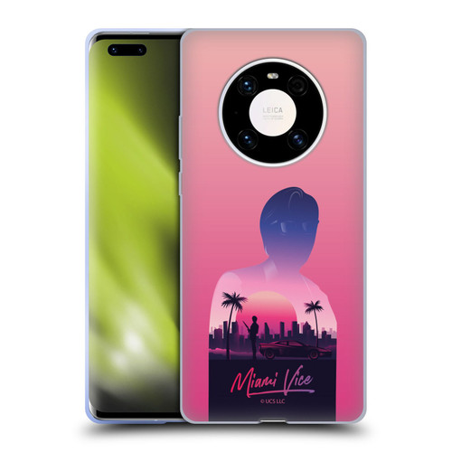 Miami Vice Art Sunset Soft Gel Case for Huawei Mate 40 Pro 5G