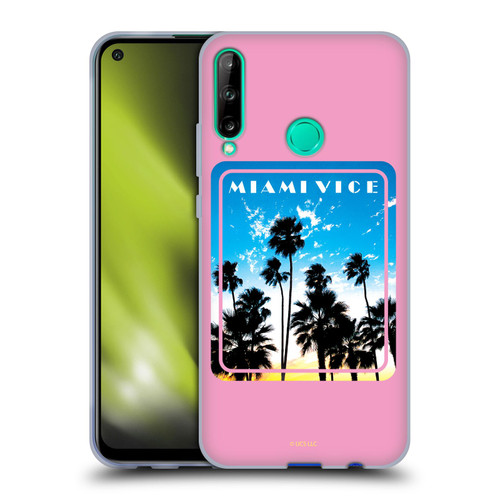 Miami Vice Art Miami Beach Palm Tree Soft Gel Case for Huawei P40 lite E