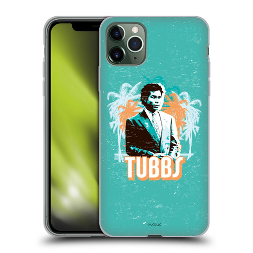 Miami Vice Art Tubbs And Palm Tree Scenery Soft Gel Case for Apple iPhone 11 Pro Max