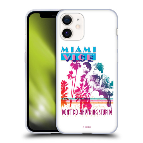 Miami Vice Art Don't Do Anything Stupid Soft Gel Case for Apple iPhone 12 Mini