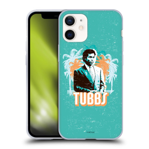 Miami Vice Art Tubbs And Palm Tree Scenery Soft Gel Case for Apple iPhone 12 Mini