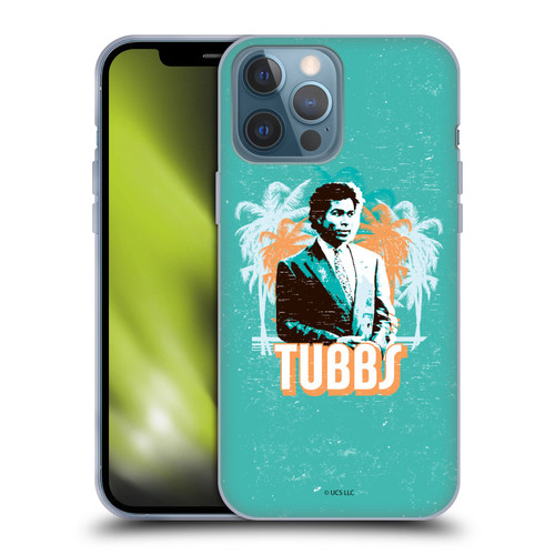 Miami Vice Art Tubbs And Palm Tree Scenery Soft Gel Case for Apple iPhone 13 Pro Max