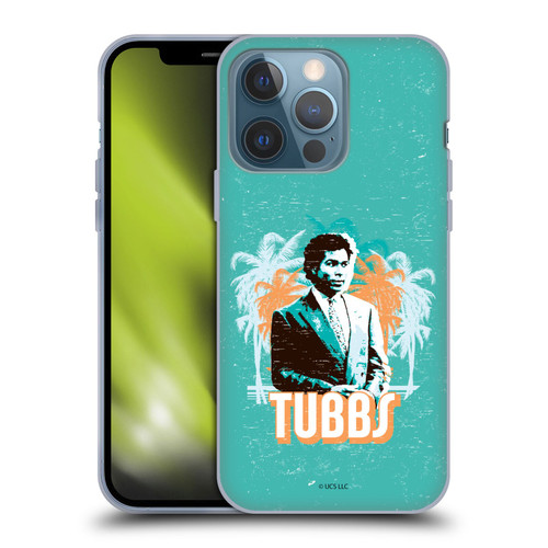 Miami Vice Art Tubbs And Palm Tree Scenery Soft Gel Case for Apple iPhone 13 Pro