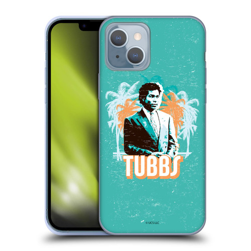 Miami Vice Art Tubbs And Palm Tree Scenery Soft Gel Case for Apple iPhone 14