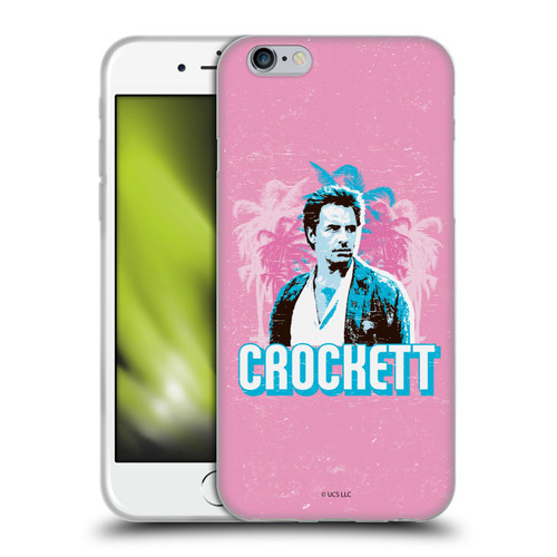 Miami Vice Art Crockett And Palm Tree Scenery Soft Gel Case for Apple iPhone 6 / iPhone 6s