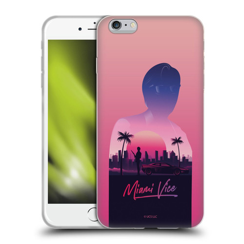 Miami Vice Art Sunset Soft Gel Case for Apple iPhone 6 Plus / iPhone 6s Plus