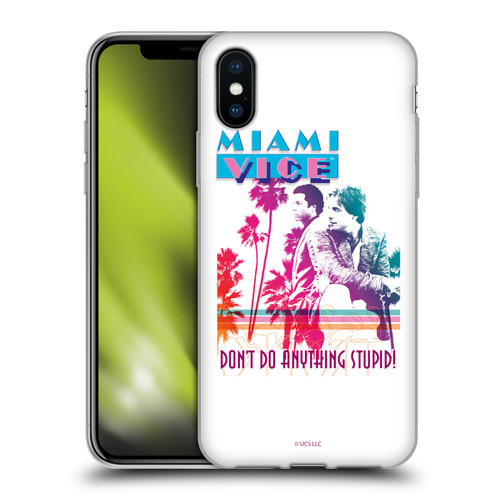 Miami Vice Art Don't Do Anything Stupid Soft Gel Case for Apple iPhone X / iPhone XS