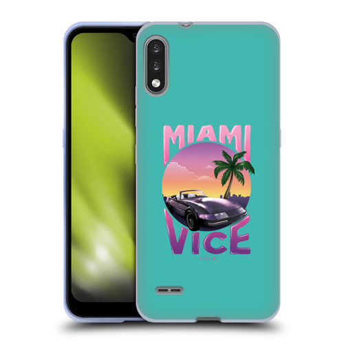 Miami Vice Art Sunset Car Soft Gel Case for LG K22