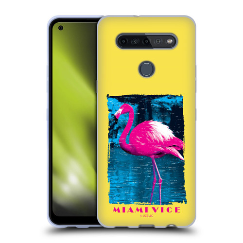 Miami Vice Art Pink Flamingo Soft Gel Case for LG K51S