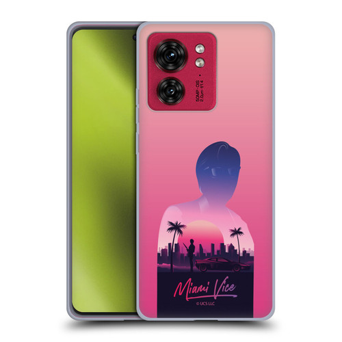 Miami Vice Art Sunset Soft Gel Case for Motorola Moto Edge 40