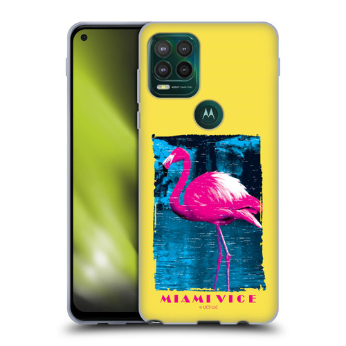 Miami Vice Art Pink Flamingo Soft Gel Case for Motorola Moto G Stylus 5G 2021